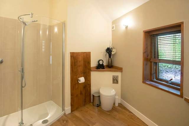 Shower room in Forest of Dean Woodland - Golden Oak Treehouse.