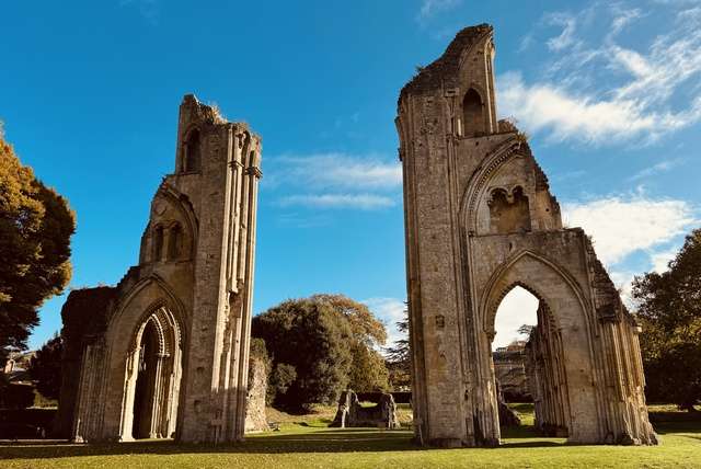 The ruins of Glastonbury Abbey.