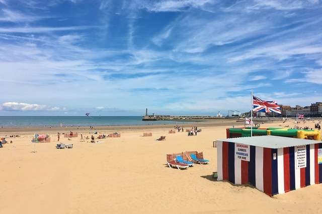 Margate beach front on a sunny day.