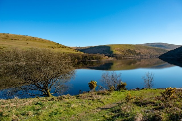 Meldon Reservoir in the countryside of Okehampton.