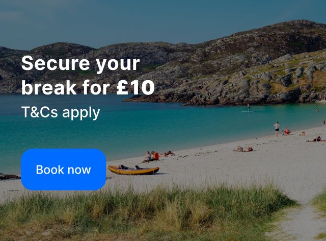 Secure your break for £10 offer banner.