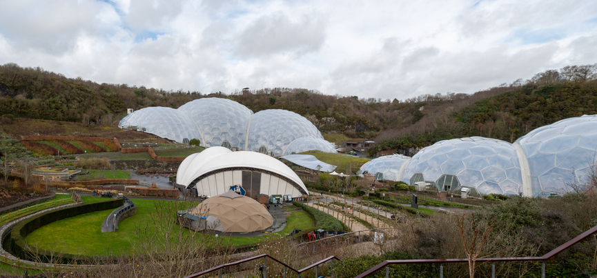View of The Eden Project in Cornwall - one of the many things to do in cornwall