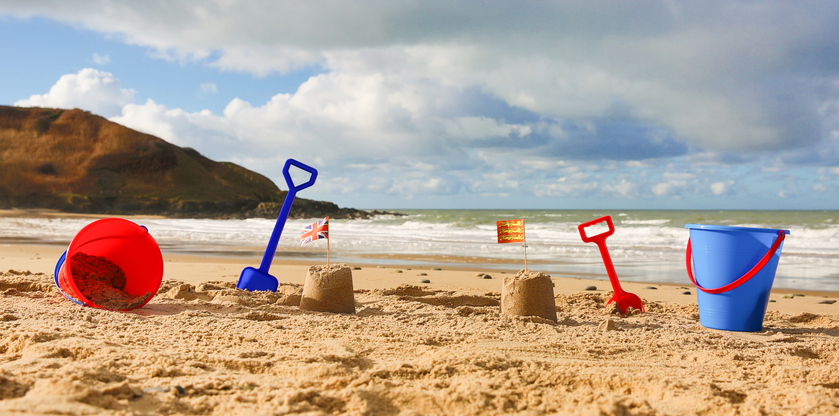 sandcastles on the beach