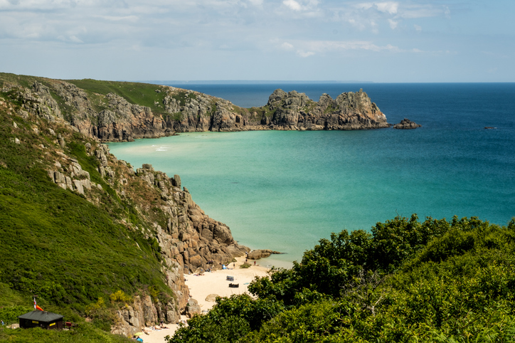 Porthcurno Beach is tucked away on the south coast of the Penwith peninsula in Cornwall, with crystal clear water and golden sand spanning the beach. It is simply stunning.