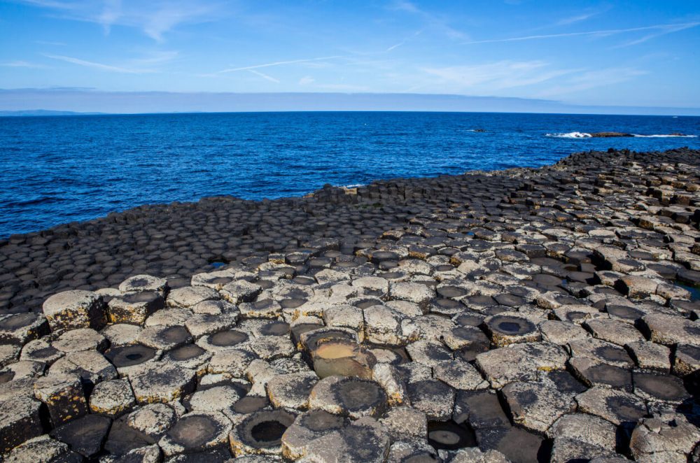 Blue skies over the Giants Causeway, Northern Ireland