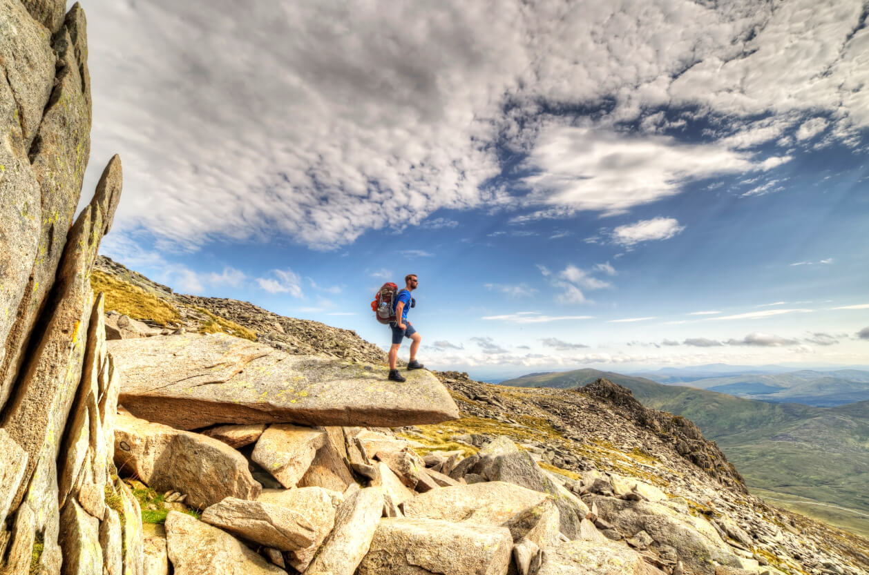 A man enjoying an outdoor activity in Wales