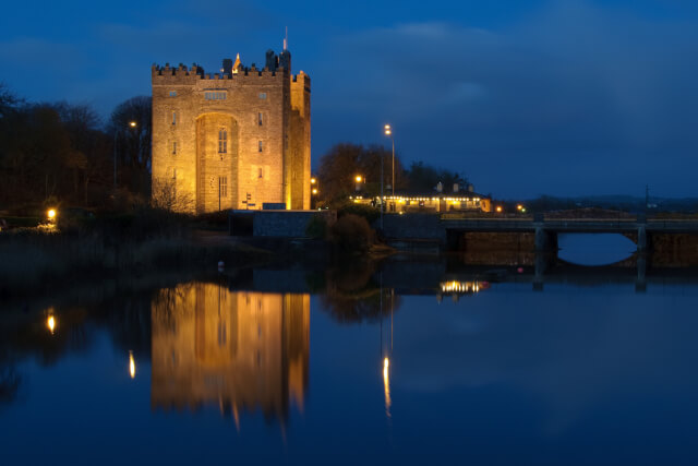 Bunratty Castle and Folk Park at Night