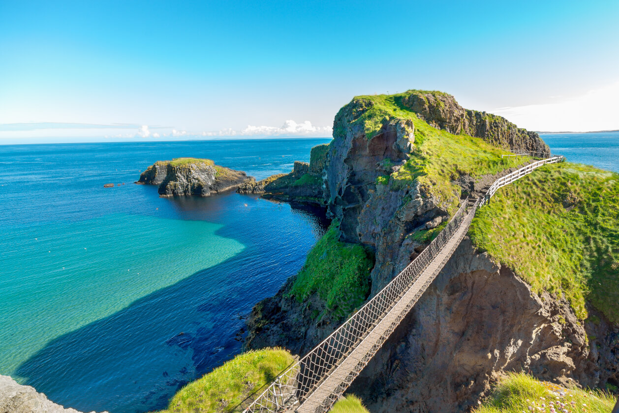 Carrick a Rede Rope Bridge Aerial View