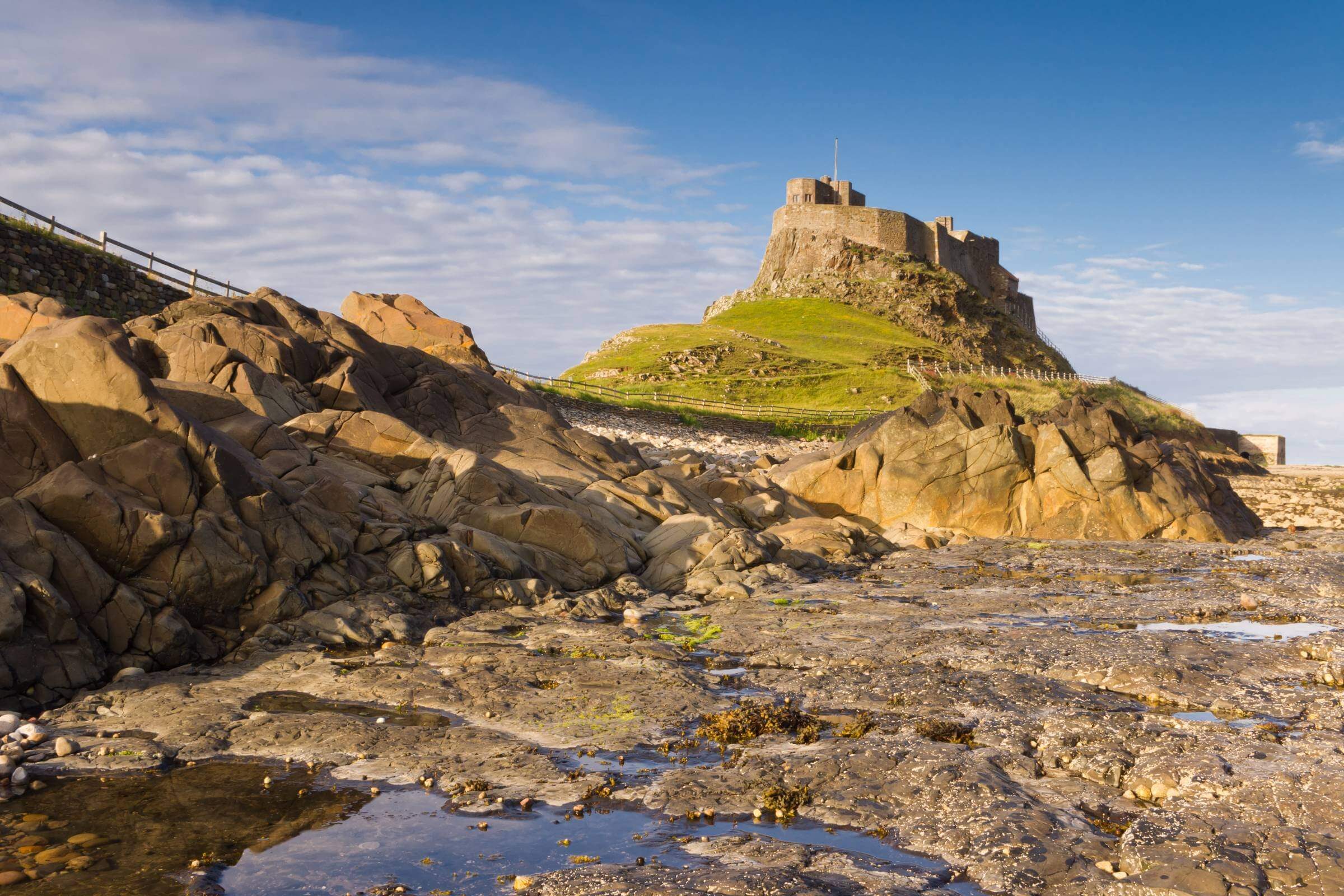 Lindisfarne Castle and Lindisfarne Priory