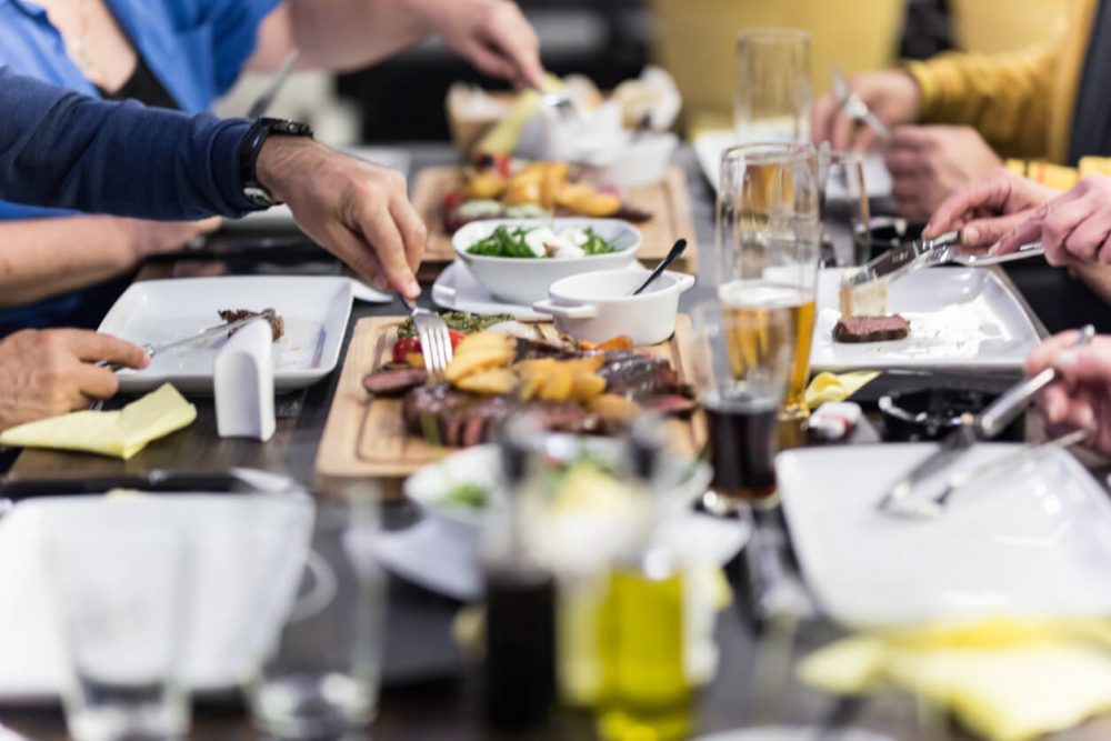 People dining in a restaurant