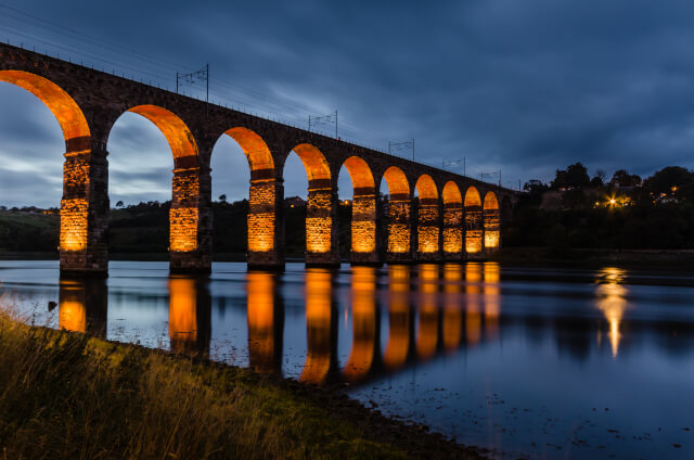 Royal Border Bridge at Night