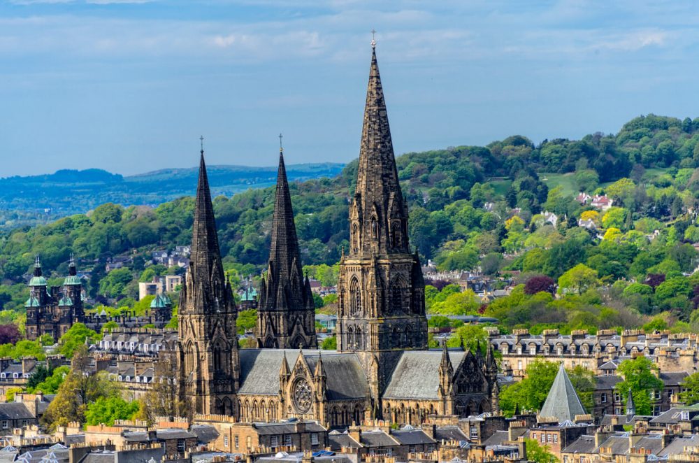 St Mary's Cathedral Edinburgh Aerial View