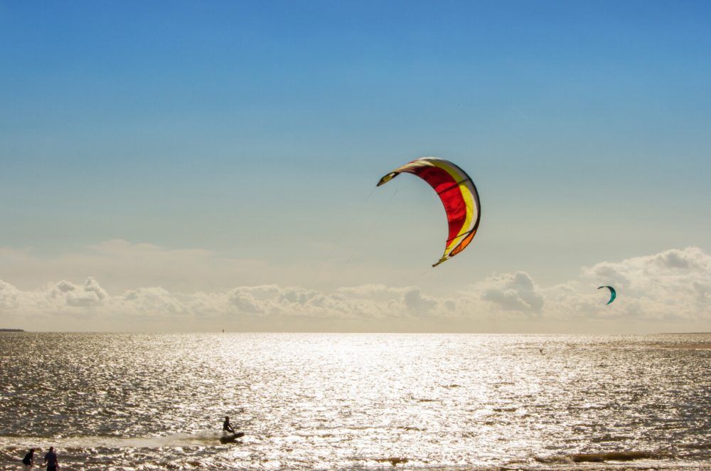 kite surfer in the water