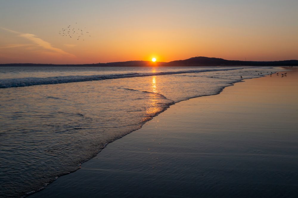 aberavon beach at sunset