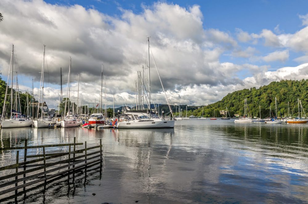 boats at bowness-on-windermere marina