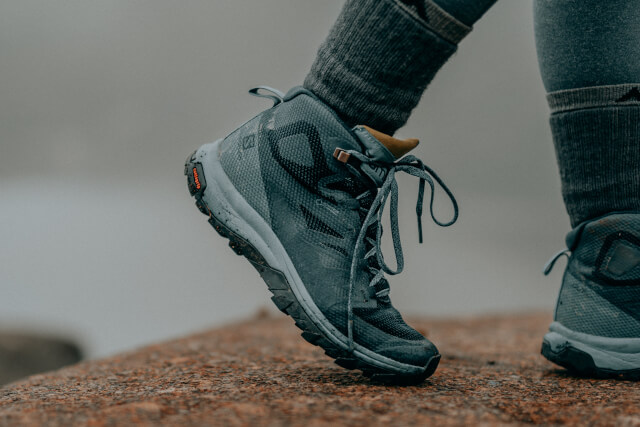 close up of hiking boots