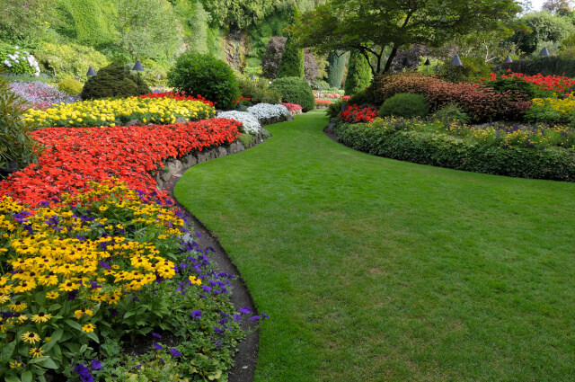 colourful landscaped gardens