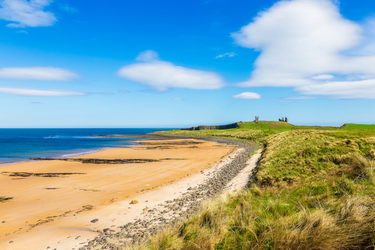 dunstanburgh castle beach northumberland