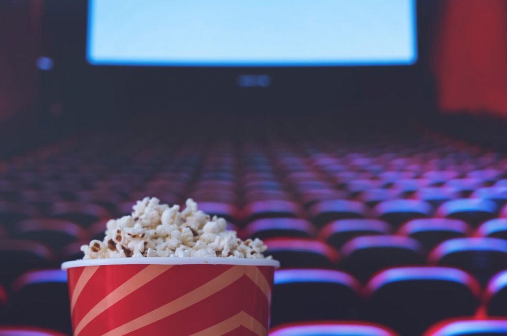 popcorn in empty cinema theatre
