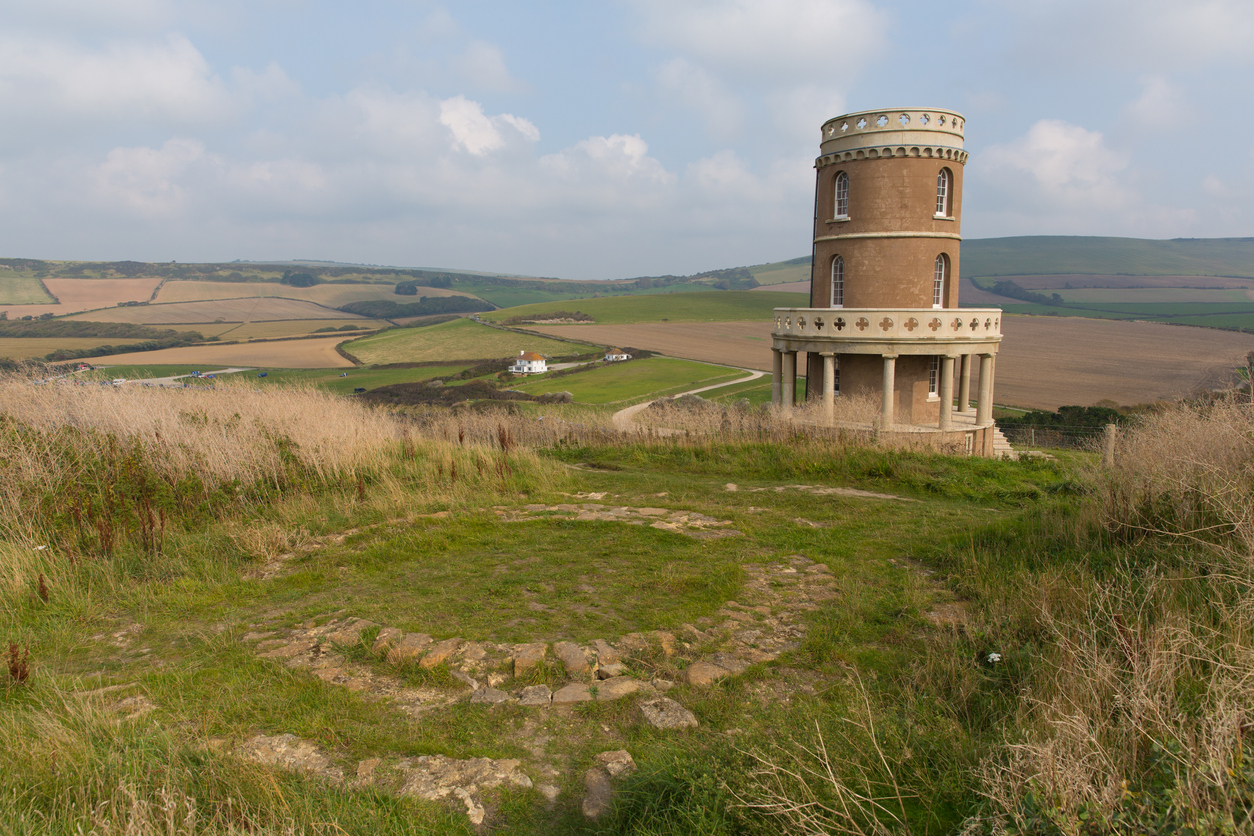 Clavell Tower Kimmeridge Bay east of Lulworth Cove on the Dorset coast