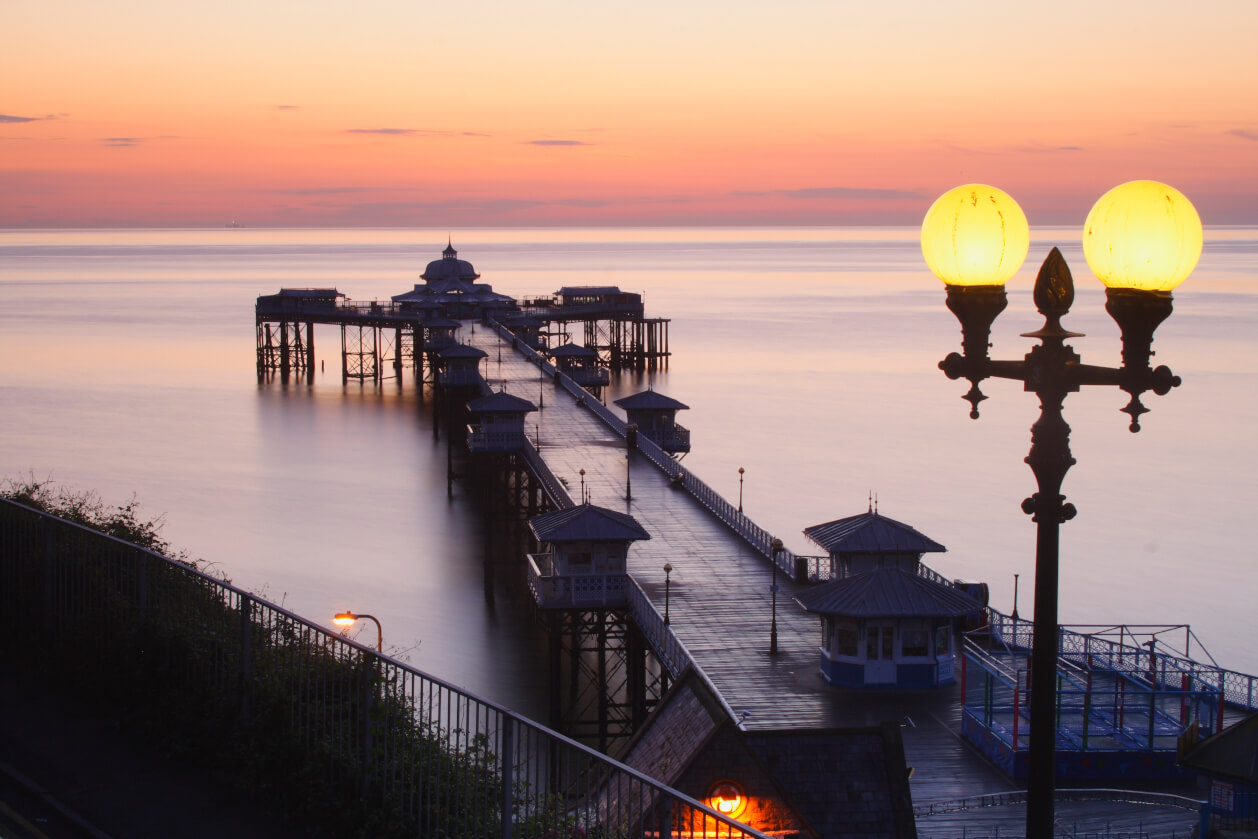 llandudno pier at sunset