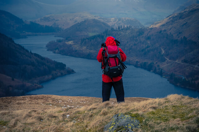 man hiking near keswick