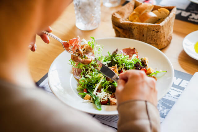 person dining in a restaurant