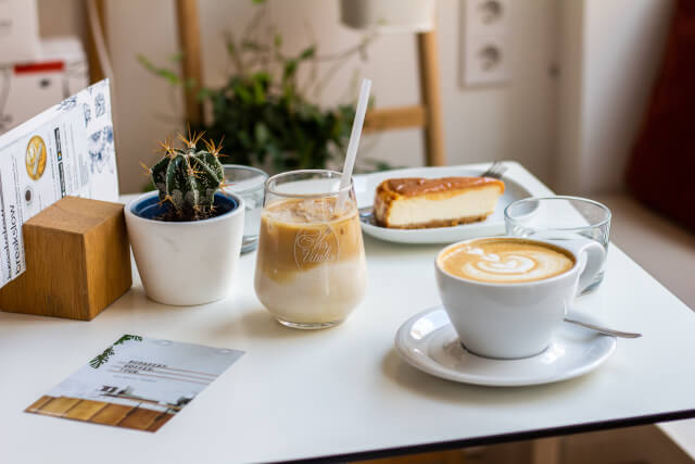 table at a coffee shop