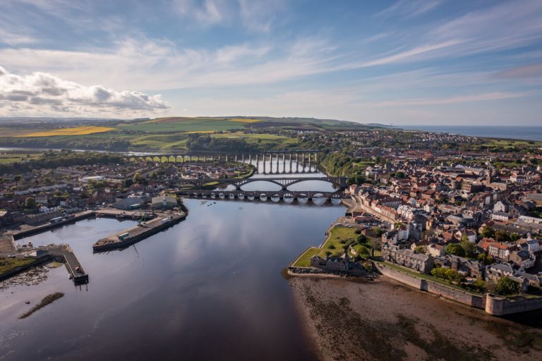 things to do in berwick, feature image of aerial view of town