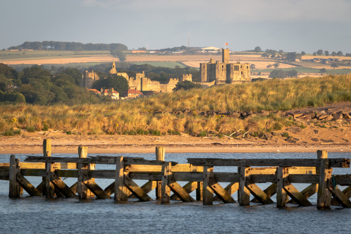 warkworth castle view northumberland